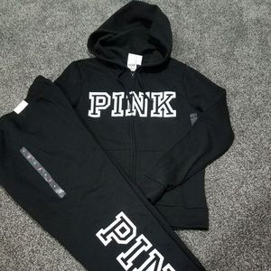 Pink sweater and joggers